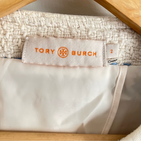 Tory Burch Abbot Embroidered Striped Tweed Jacket 2 Small - Picture 4 of 10